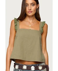 Edikted Women's Viviana Linen Look Top