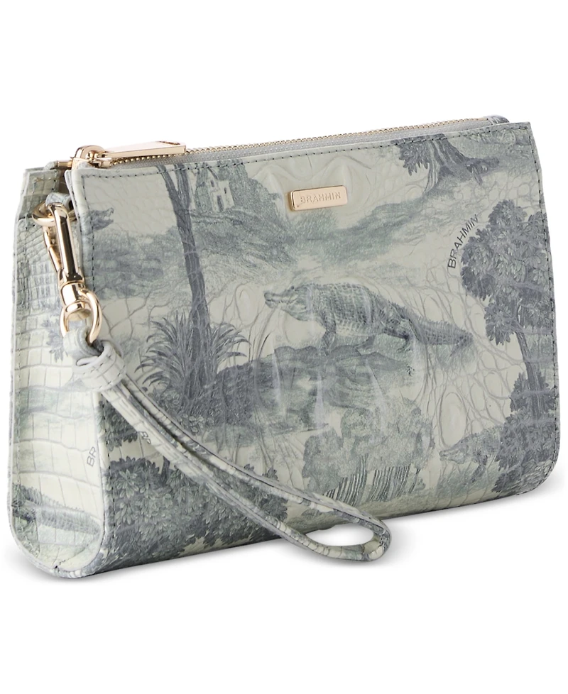 Brahmin Daisy Melbourne Embossed Leather Clutch
