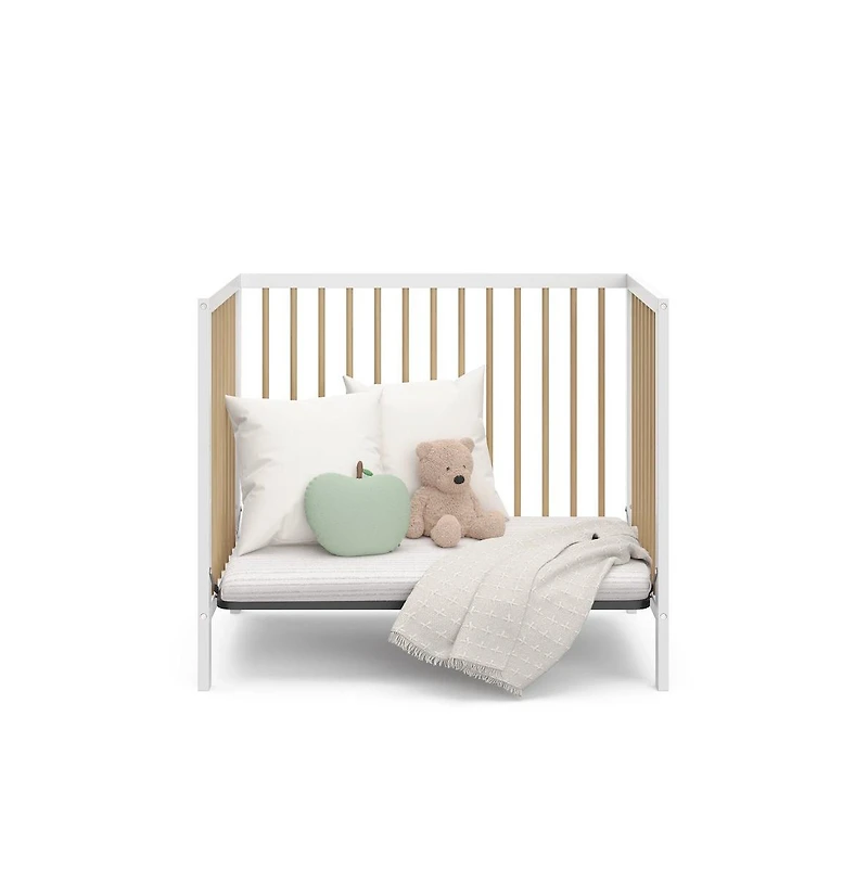 Graco Teddi 4-in-1 Convertible Mini Crib - White with Driftwood