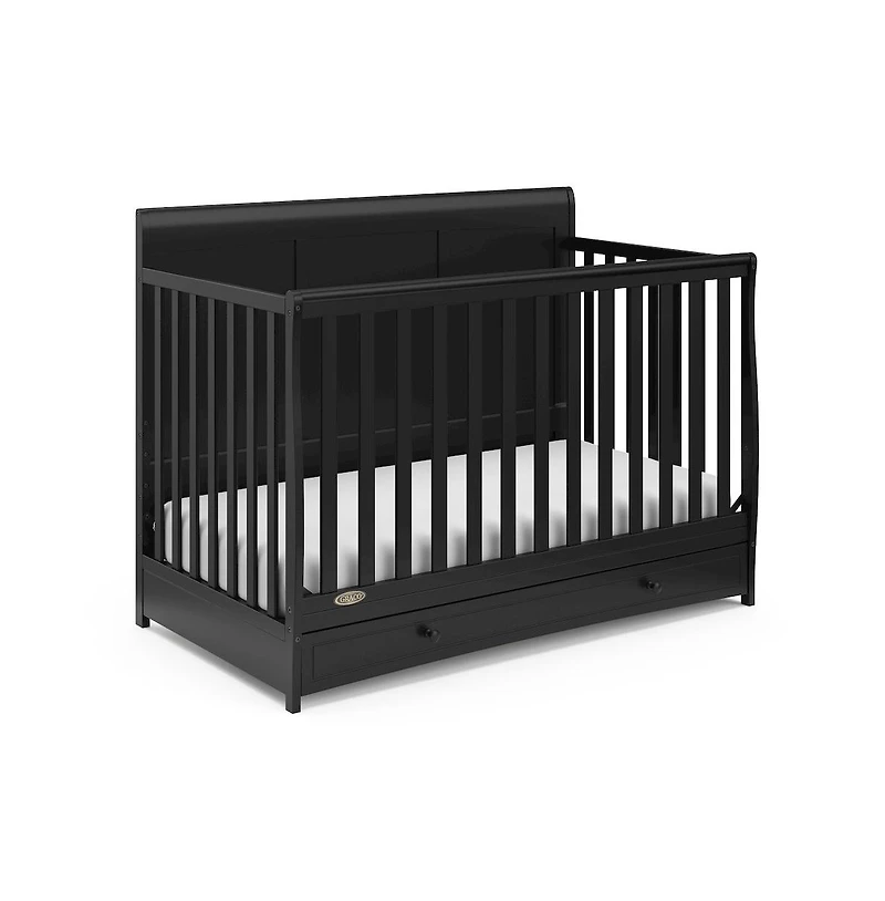Graco Asheville 4-in-1 Convertible Crib with Drawer (Black)