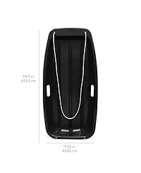 Best Choice Products 35in Kids Outdoor Plastic Sport Toboggan Winter Snow Sled Board w/ Pull Rope, 2 Handles