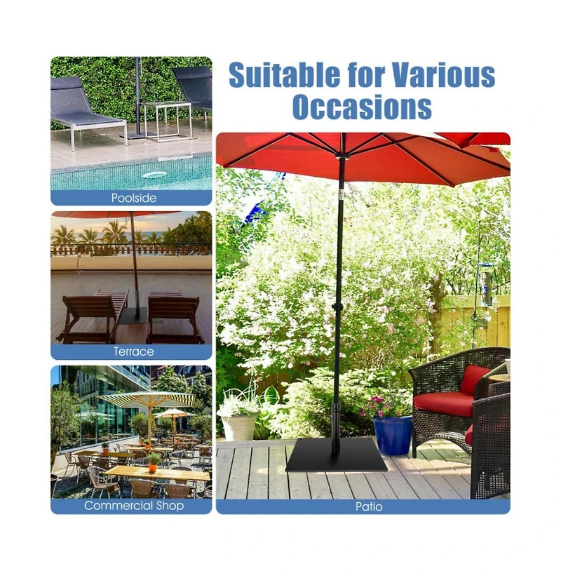 42 Lbs Weighted 25 Inch Square Patio Umbrella Base