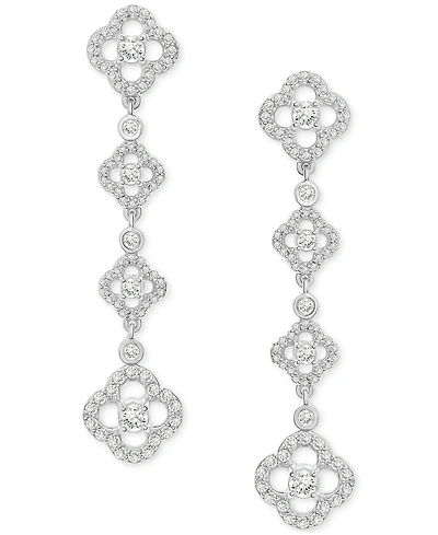 Wrapped in Love Diamond Clover Drop Earrings (1-1/2 ct. t.w.) in 14k White Gold, Exclusively at Macy's