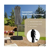 15 Feet Double-Sided Patio Umbrella with 48 Led Lights