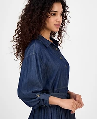 Nautica Jeans Women's Chambray Tie-Waist Shirtdress