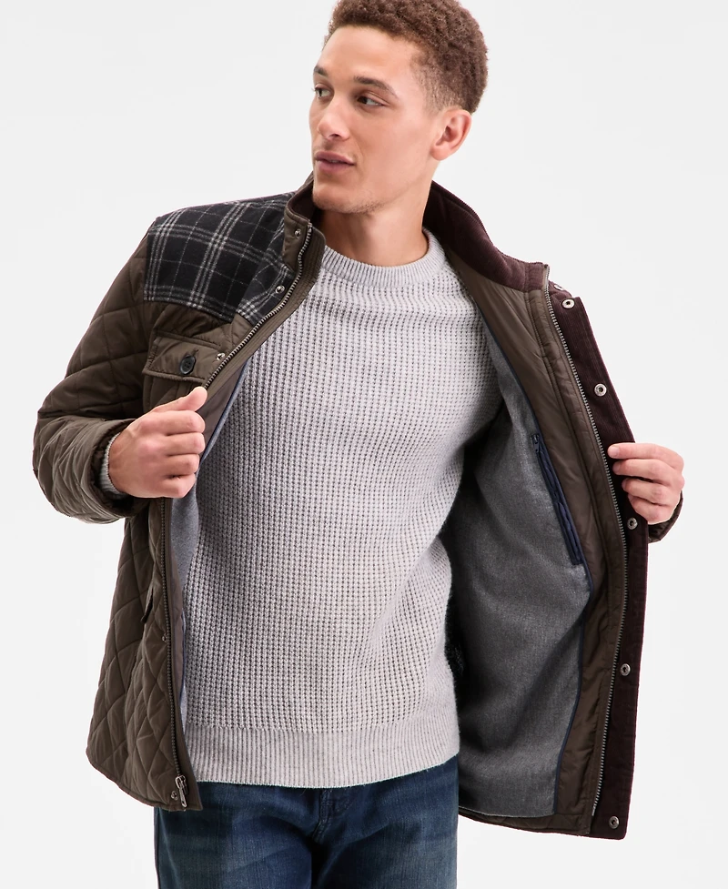 Cole Haan Mixed Media Quilted Jacket
