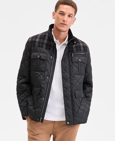 Cole Haan Mixed Media Quilted Jacket