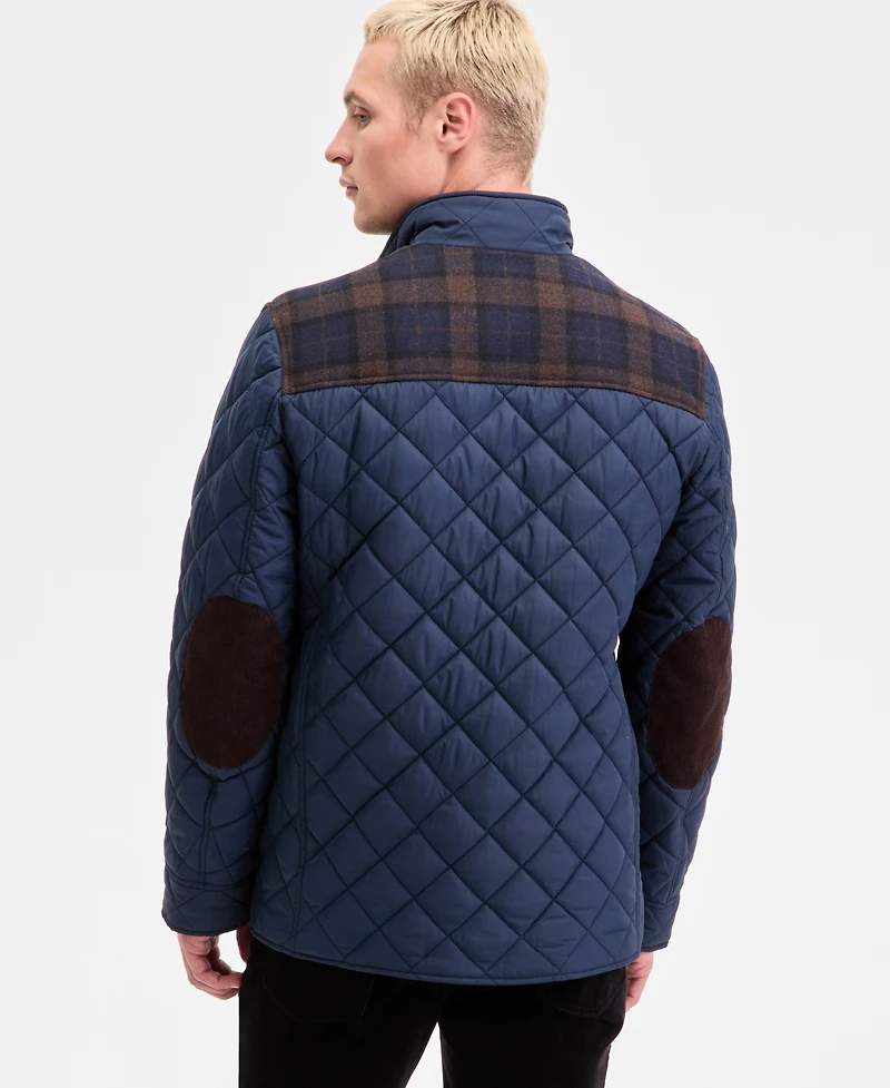 Cole Haan Mixed Media Quilted Jacket