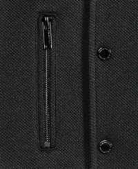 Karl Lagerfeld Men's Textured Varsity Zip Bomber Jacket
