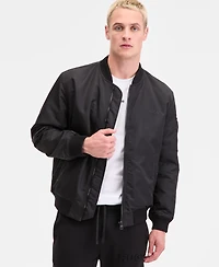 Hugo by Boss Men's Baken2435 Slim-Fit Satin Bomber Jacket