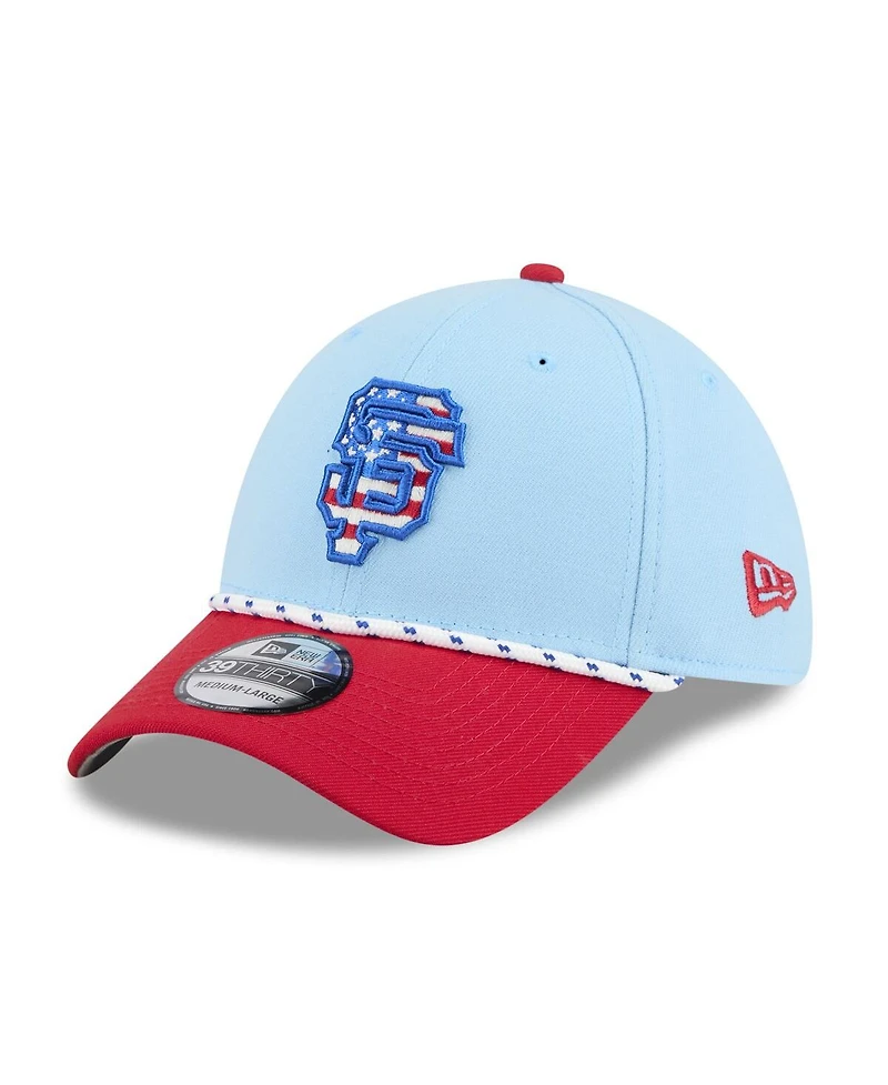 New Era Men's Light Blue/Red San Francisco Giants 2025 Fourth of July 39THIRTY Flex Hat
