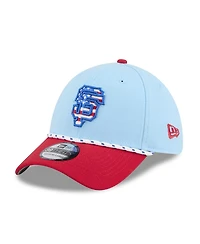 New Era Men's Light Blue/Red San Francisco Giants 2025 Fourth of July 39THIRTY Flex Hat