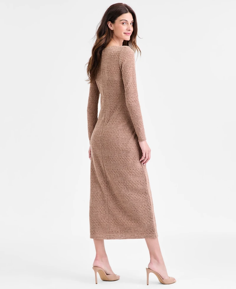 Connected Women's Long-Sleeve Slip Lace Maxi Dress
