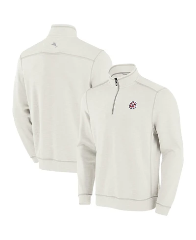 Tommy Bahama Men's Cream Atlanta Braves Sport Tobago Bay Tri-Blend Half-Zip Sweatshirt