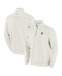Tommy Bahama Men's Cream Atlanta Braves Sport Tobago Bay Tri-Blend Half-Zip Sweatshirt