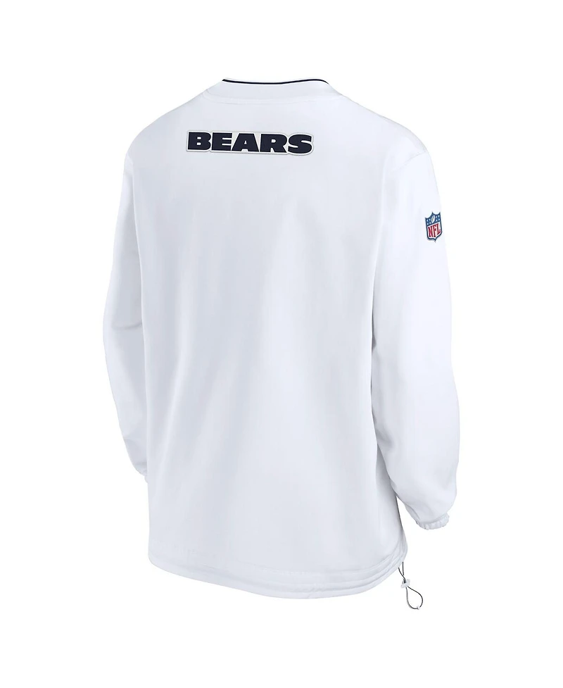 Nike Men's White Chicago Bears 2023/24 Sideline Repel V-Neck Long Sleeve Pullover Windshirt