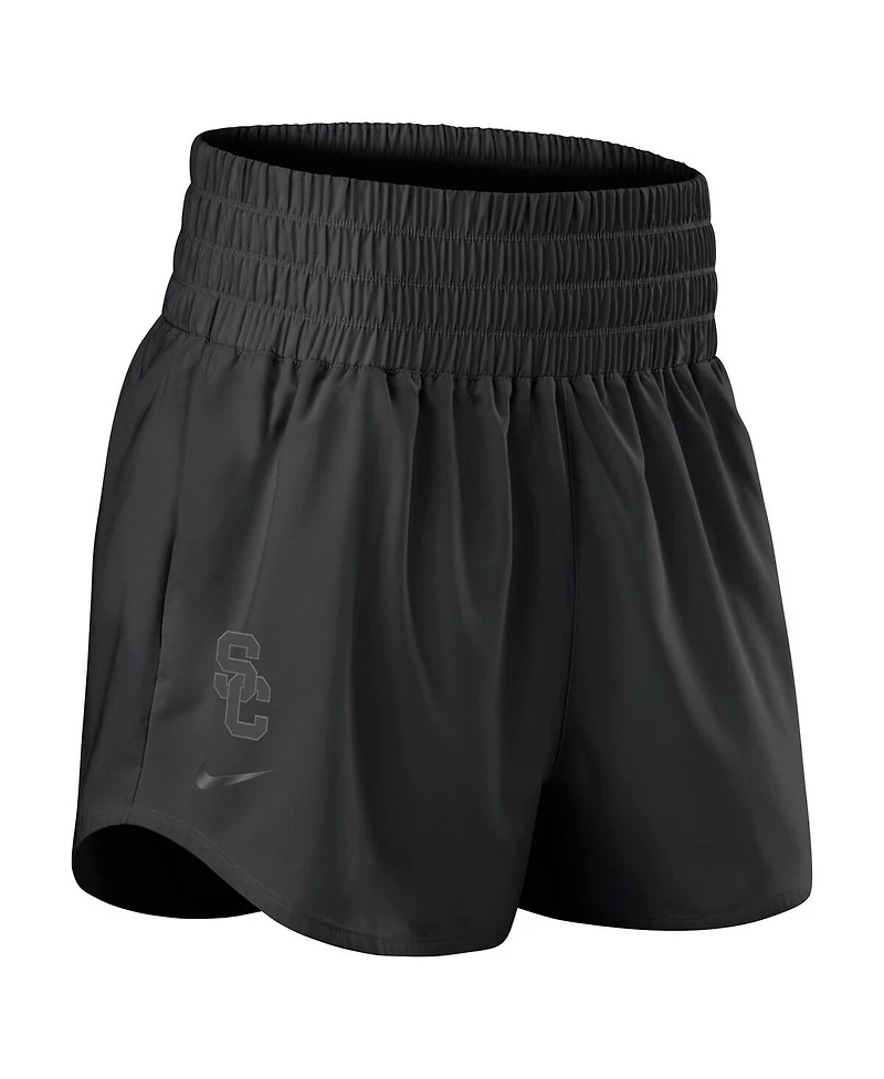 Nike Women's Black Usc Trojans Performance One High-Rise Shorts
