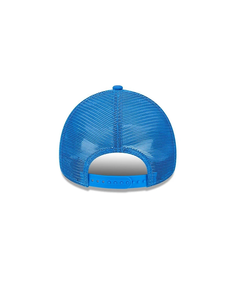New Era Men's Blue Oklahoma City Thunder Core Logo Foam Front A-Frame 9FORTY Adjustable Trucker Hat