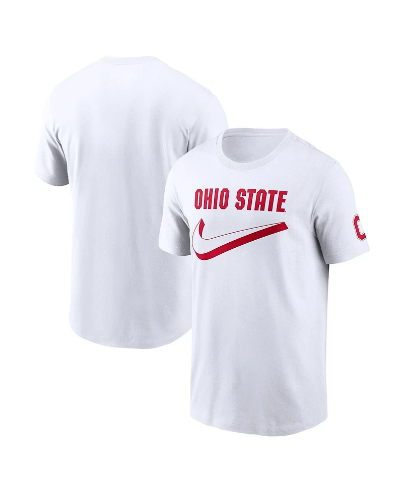 Nike Men's White Ohio State Buckeyes Primetime 2-Hit Swoosh T-Shirt