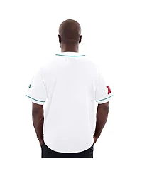 Starter Men's White Miami Dolphins Relay Full-Button Baseball Jersey
