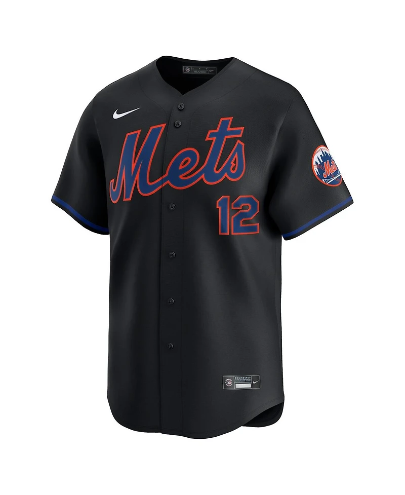 Nike Men's Francisco Lindor Black New York Mets Alternate Limited Jersey