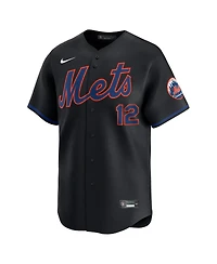 Nike Men's Francisco Lindor Black New York Mets Alternate Limited Jersey