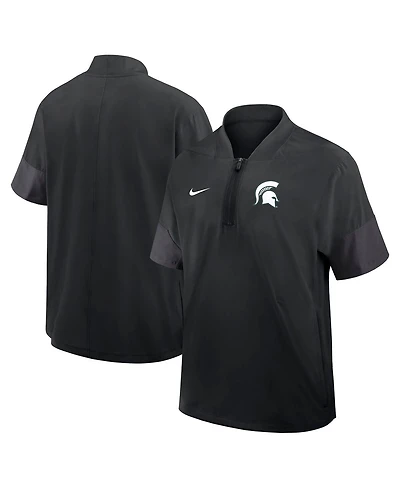 Nike Men's Black Michigan State Spartans 2025 Sideline Coaches Lightweight Short Sleeve Jacket