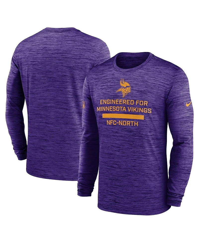 Nike Men's Purple Minnesota Vikings Sideline Velocity Performance Long Sleeve T-Shirt