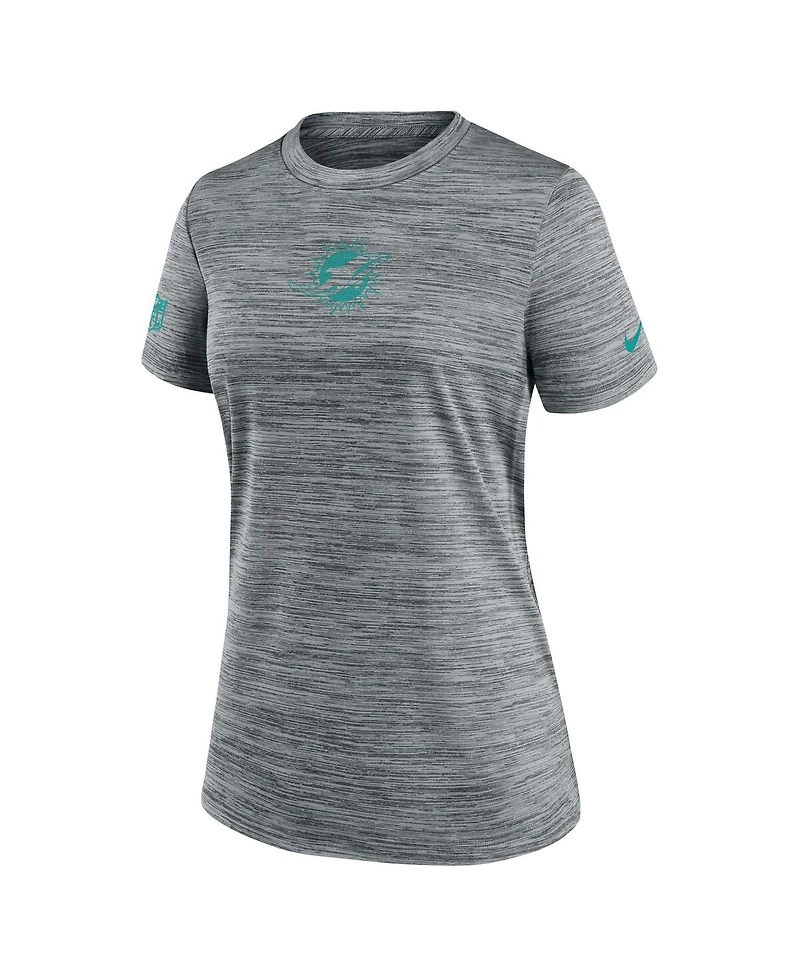 Nike Women's Gray Miami Dolphins Sideline Velocity Performance T-Shirt