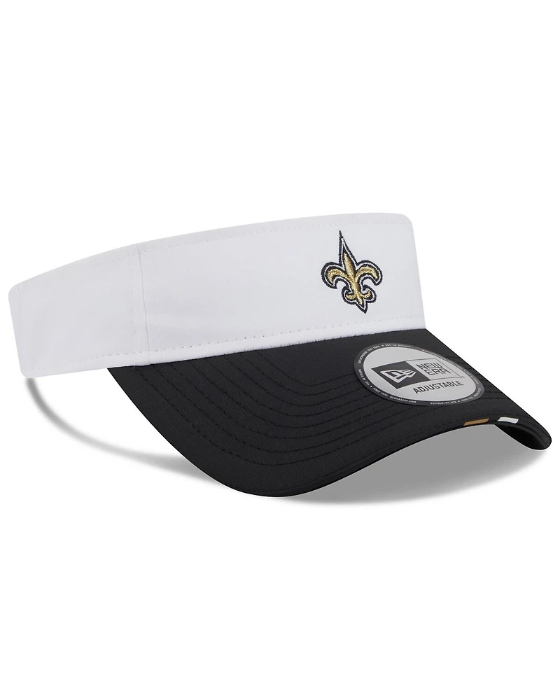 New Era Men's White/Black New Orleans Saints 2025 Nfl Training Camp Adjustable Visor Hat