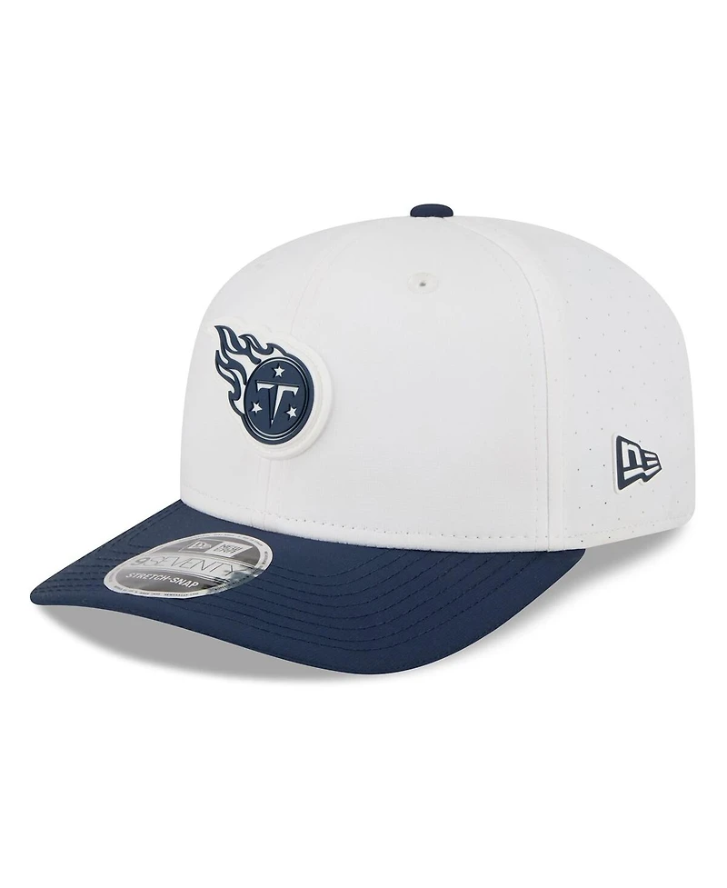 New Era Men's White/Navy Tennessee Titans 2025 Nfl Training Camp 9SEVENTY Adjustable Hat