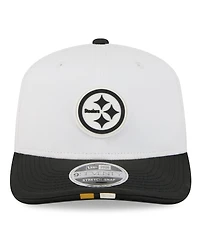 New Era Men's White/Black Pittsburgh Steelers 2025 Nfl Training Camp 9SEVENTY Adjustable Hat