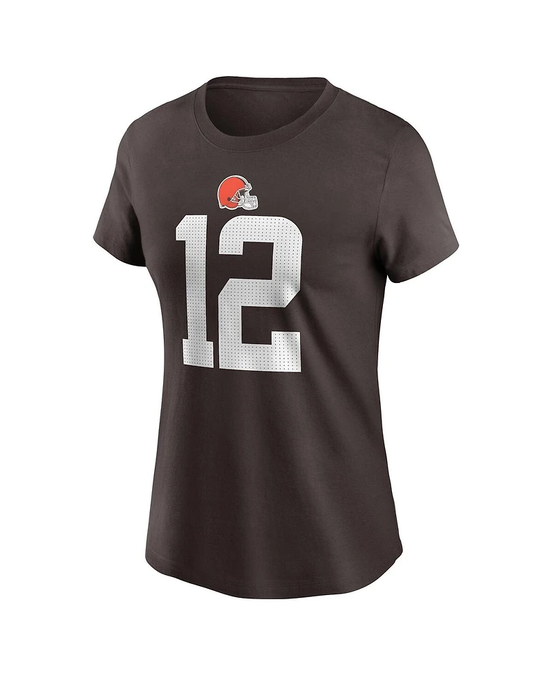 Nike Women's Shedeur Sanders Brown Cleveland Browns 2025 Nfl Draft Name Number T-Shirt