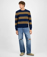 Sun + Stone Men's Striped Crewneck Sweater, Macy's Exclusive