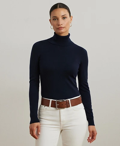 Lauren Ralph Lauren Women's Silk-Blend Turtleneck Sweater