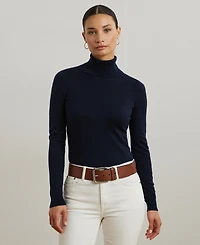 Lauren Ralph Lauren Women's Silk-Blend Turtleneck Sweater