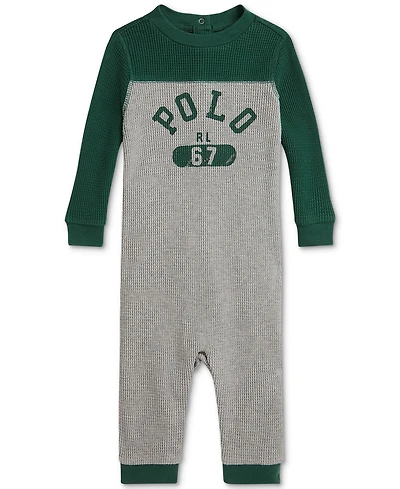 Polo Ralph Lauren Baby Boys Waffle-Knit Coveralls