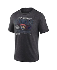 Fanatics Men's Heather Charcoal Florida Panthers 2025 Eastern Conference Champions Old School Tri-Blend T-Shirt
