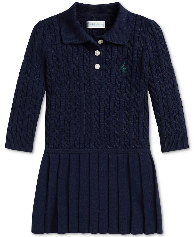 Polo Ralph Lauren Baby Girls Cable-Knit Sweater Dress