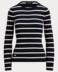 Lauren Ralph Lauren Women's Striped Rib-Knit Crewneck Sweater