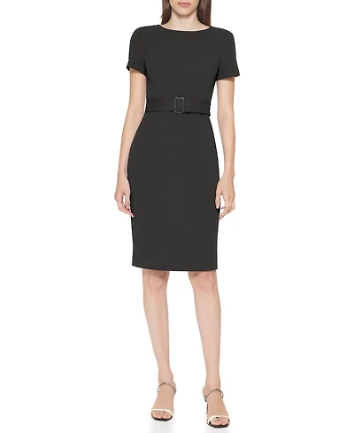 Calvin Klein Women's Short-Sleeve Scuba Sheath Dress