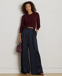Lauren Ralph Women's Long Sleeves Pointelle-Knit Sweater