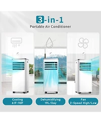 Zafro 8,000 Btu Portable Ac for Rooms up to 350 Sq.ft – Quiet, Remote Control, Digital Display, Easy Install Window Kit, Ideal for Home & Offic