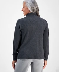 Style & Co Petite Waffle-Knit Half-Zip Sweatshirt, Macy's Exclusive