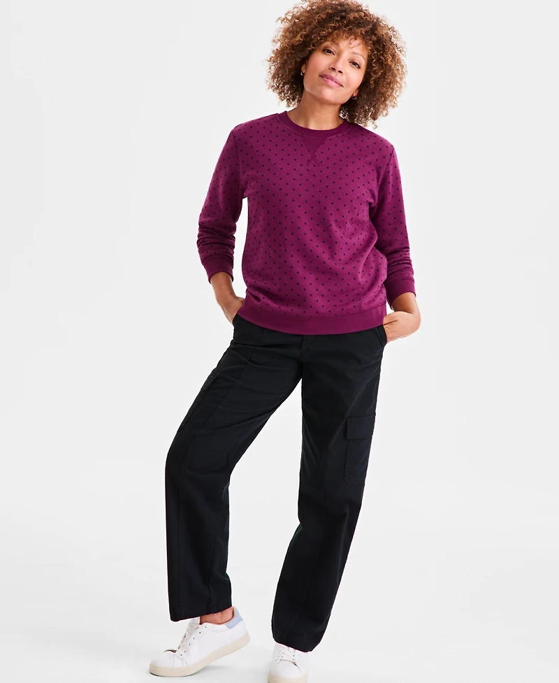 Style & Co Women's Printed Crewneck Sweatshirt, Macy's Exclusive