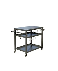 3-Shelf Outdoor Grill Table, Grill Cart with Wheels, Outdoor Food Prep Table, Blackstone Table with Hook, Grill Stand for Blackstone Griddle