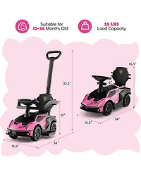 Boyel Living 3-in-1 Licensed Lamborghini Ride on Push Car with Handle Guardrail