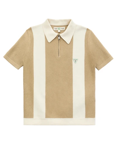 Guess Big Boys Stripe Quarter Zip Polo Shirt