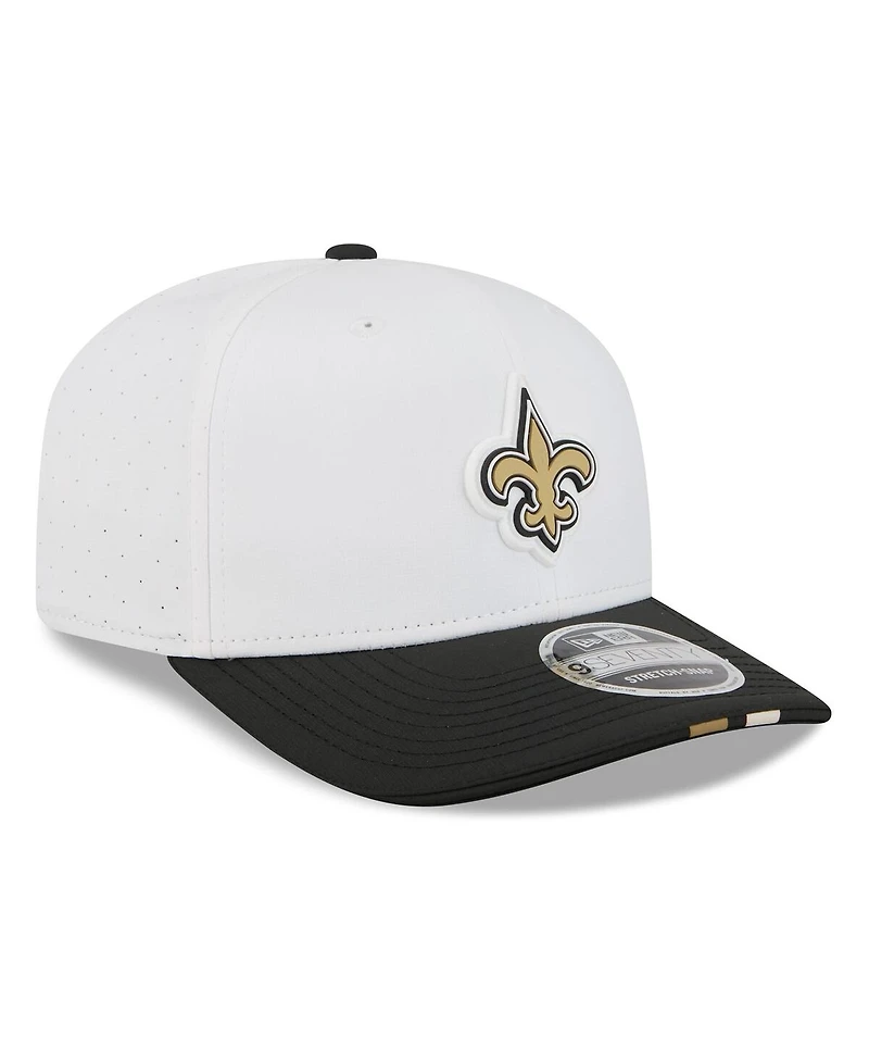 New Era Men's White/Black New Orleans Saints 2025 Nfl Training Camp 9SEVENTY Adjustable Hat