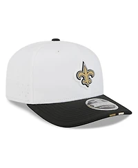 New Era Men's White/Black New Orleans Saints 2025 Nfl Training Camp 9SEVENTY Adjustable Hat